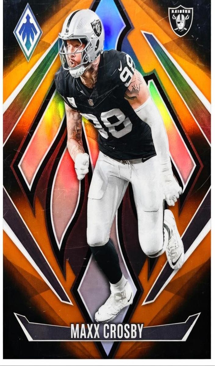 2024 Panini Phoenix Football Orange Fade Maxx Crosby #107 PSA 10
