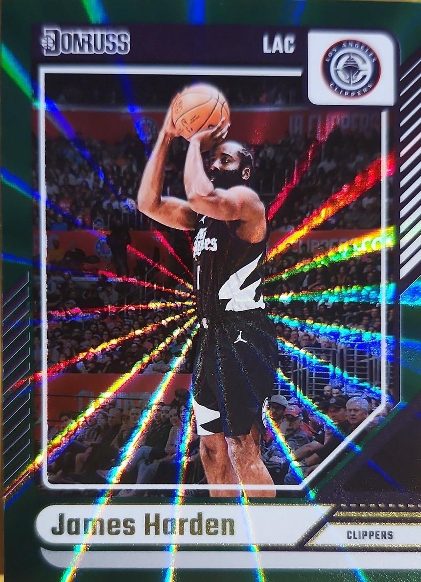 2024 Panini Donruss Basketball Holo Green Laser James Harden #21