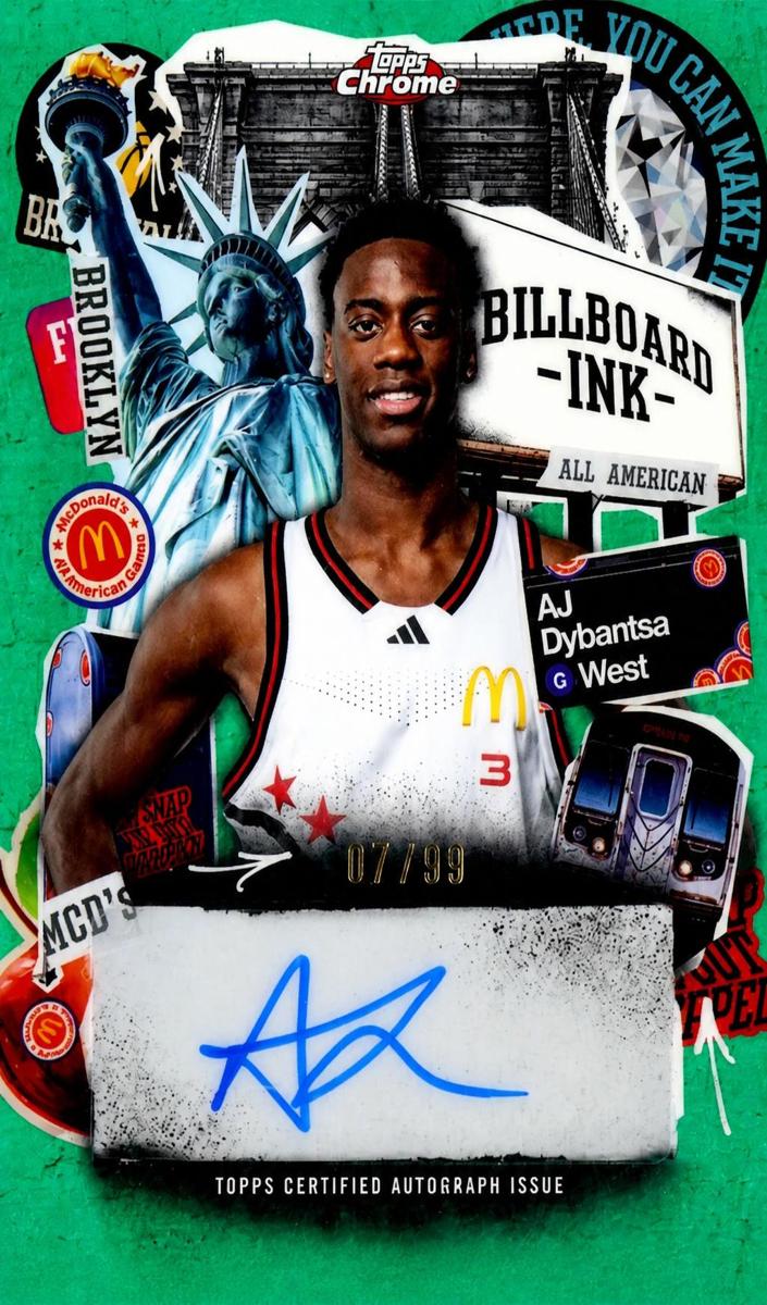2025 Topps Chrome McDonald's All American Basketball Green Refractor AJ Dybantsa #BI-AD