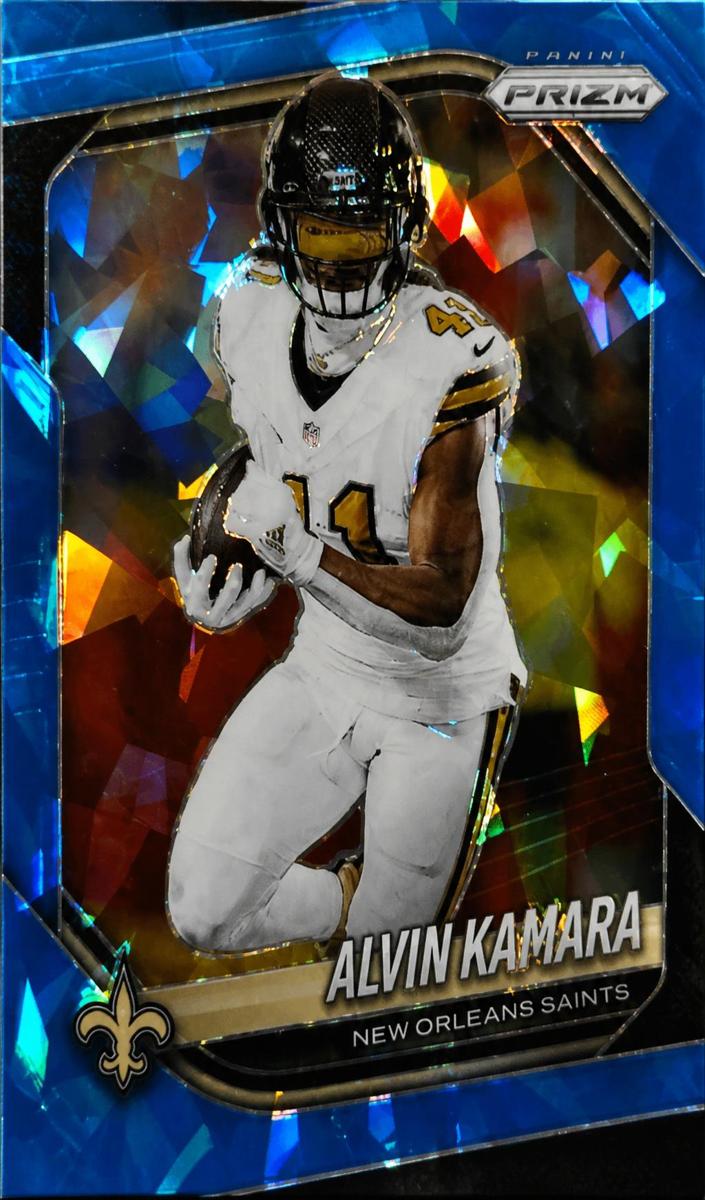 2025 Panini Prizm Football Blue Ice Alvin Kamara #190