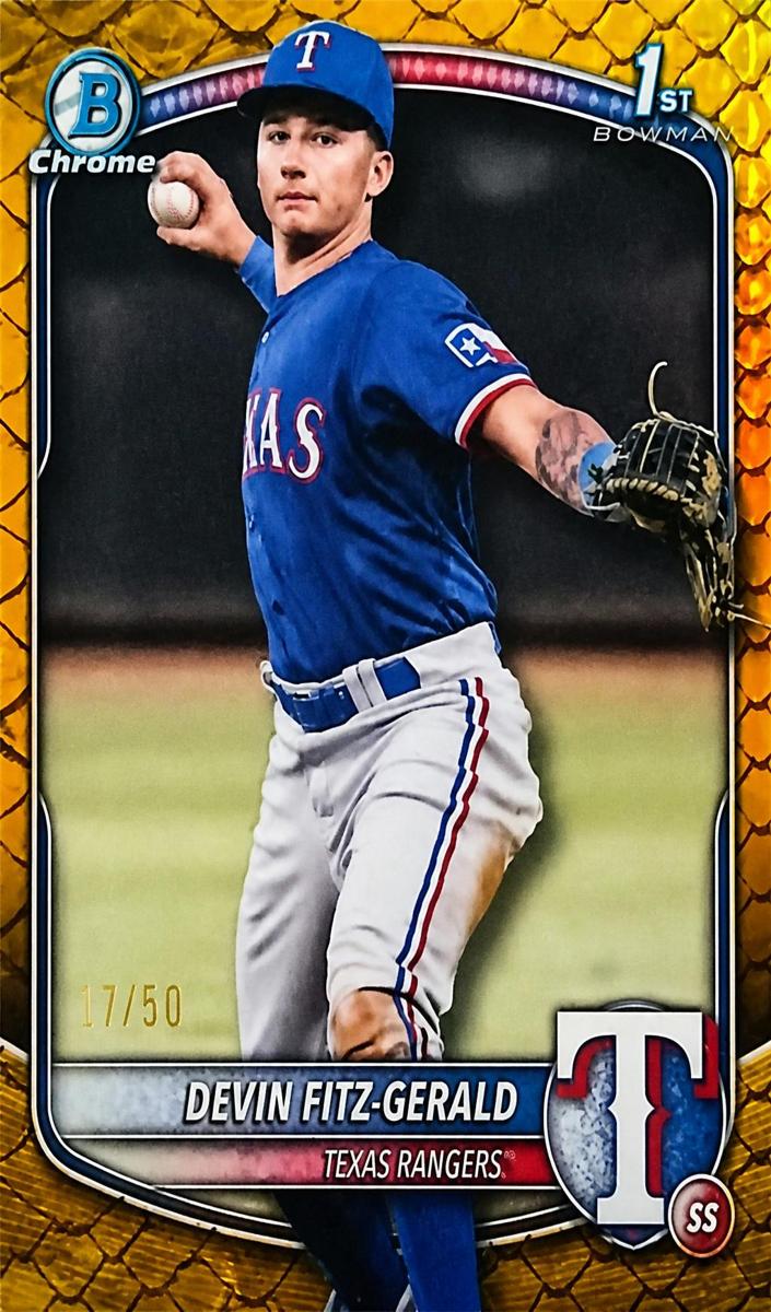 2025 Bowman Chrome Prospects Baseball Reptilian Gold Refractor Devin Fitz-Gerald #BCP-158