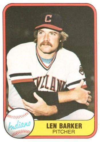 1981 Fleer Baseball Len Barker #408 PSA 9