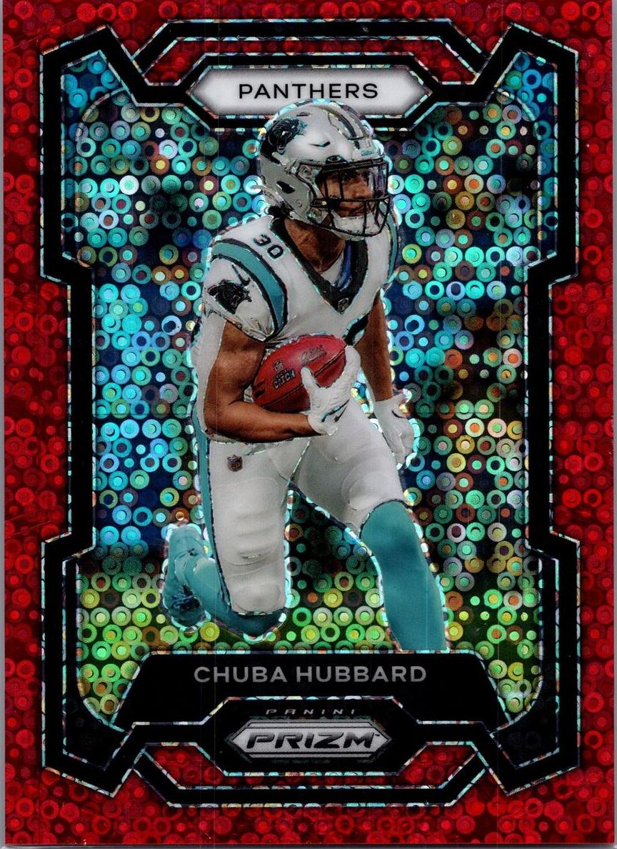 2023 Panini Prizm Football No Huddle Red Chuba Hubbard #40 PSA 10