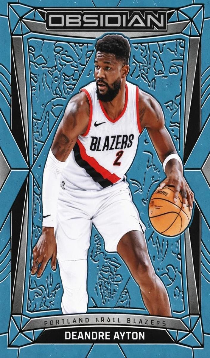 2023 Panini Obsidian Basketball Electric Etch Blue Flood FOTL Deandre Ayton #54 PSA 9