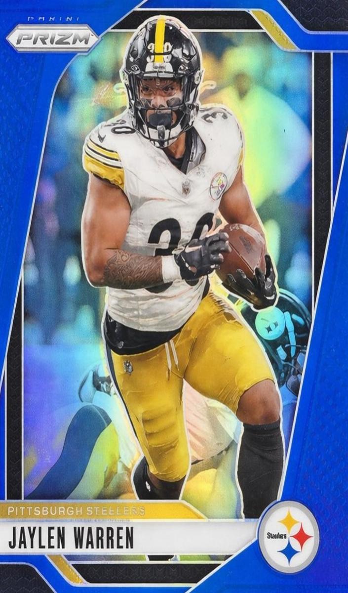 2024 Panini Prizm Football Blue Jaylen Warren #242 PSA 9