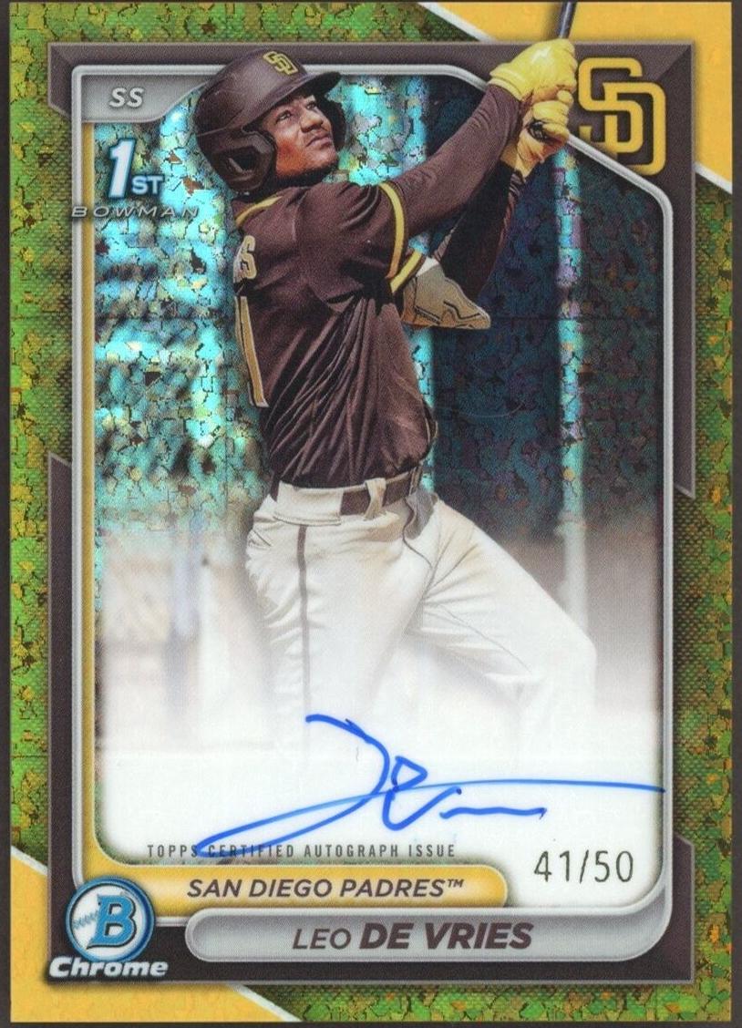 2024 Bowman Chrome Baseball Gold Mini Diamond Leo De Vries #CPA-LD PSA 9
