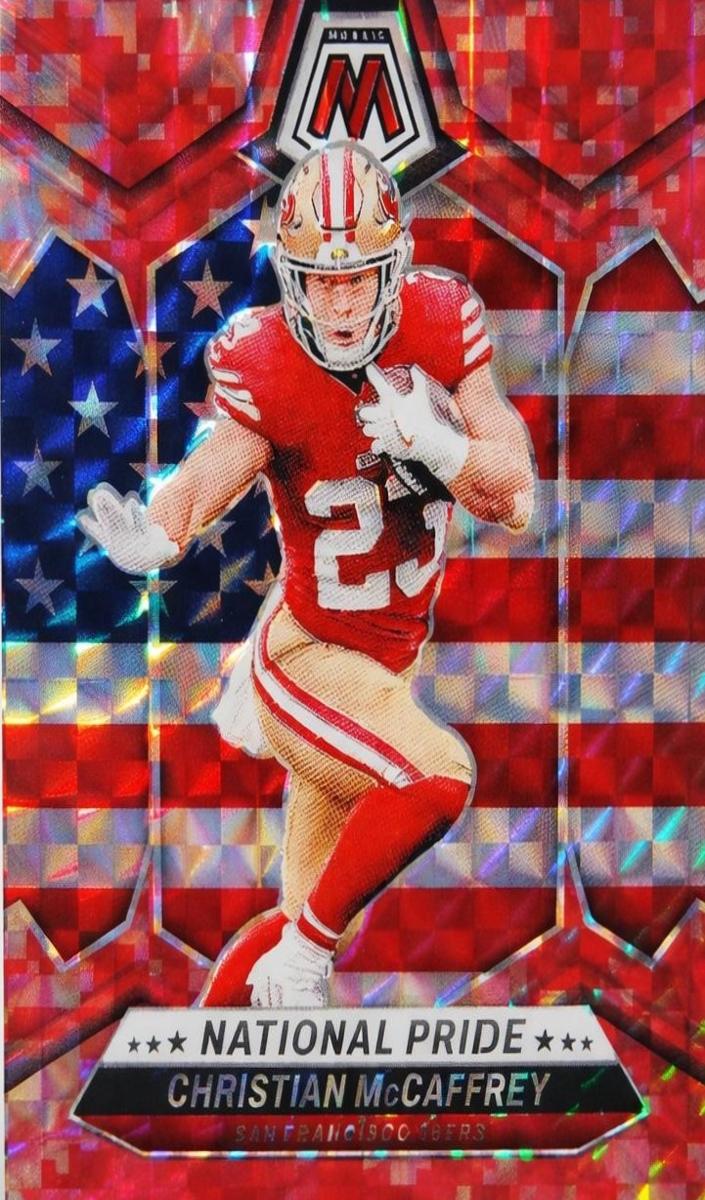 2024 Panini Mosaic Football Camo Red Christian McCaffrey #256