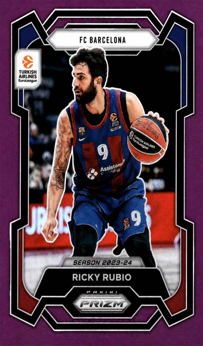 2023 Panini Prizm Turkish Airlines EuroLeague Basketball Purple Ricky Rubio #72