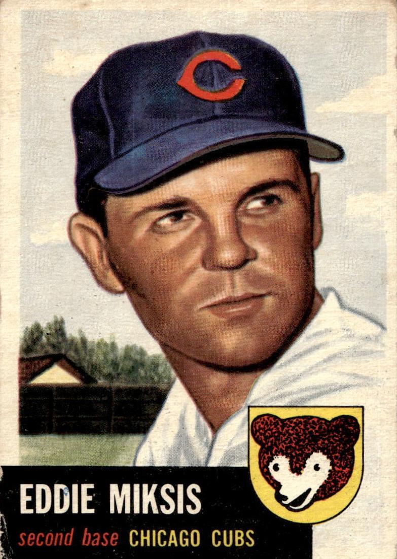 1953 Topps Baseball Eddie Miksis #39 PSA 6