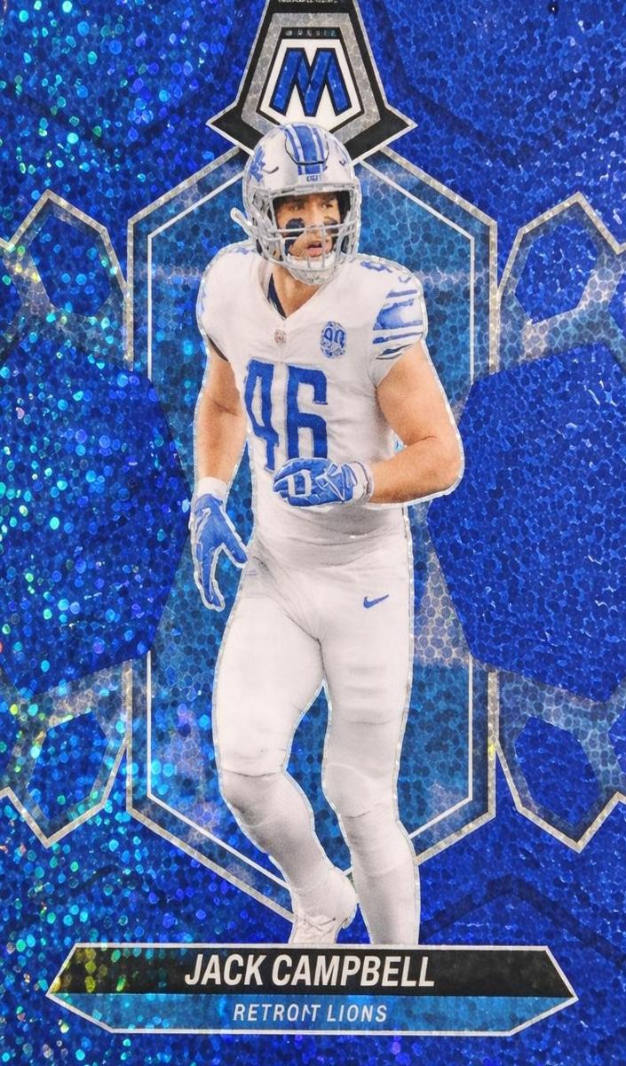 2024 Panini Mosaic Football Blue Sparkle Jack Campbell #77