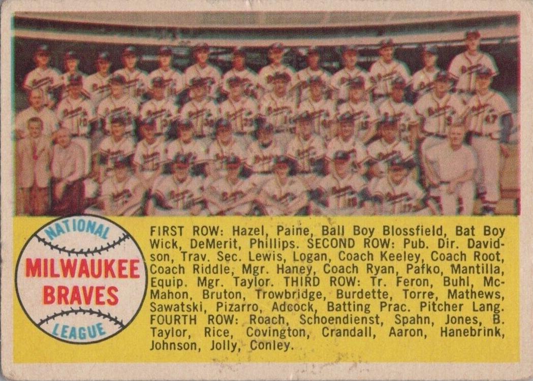 1958 Topps Football Milwaukee Braves #377 SGC 5.5