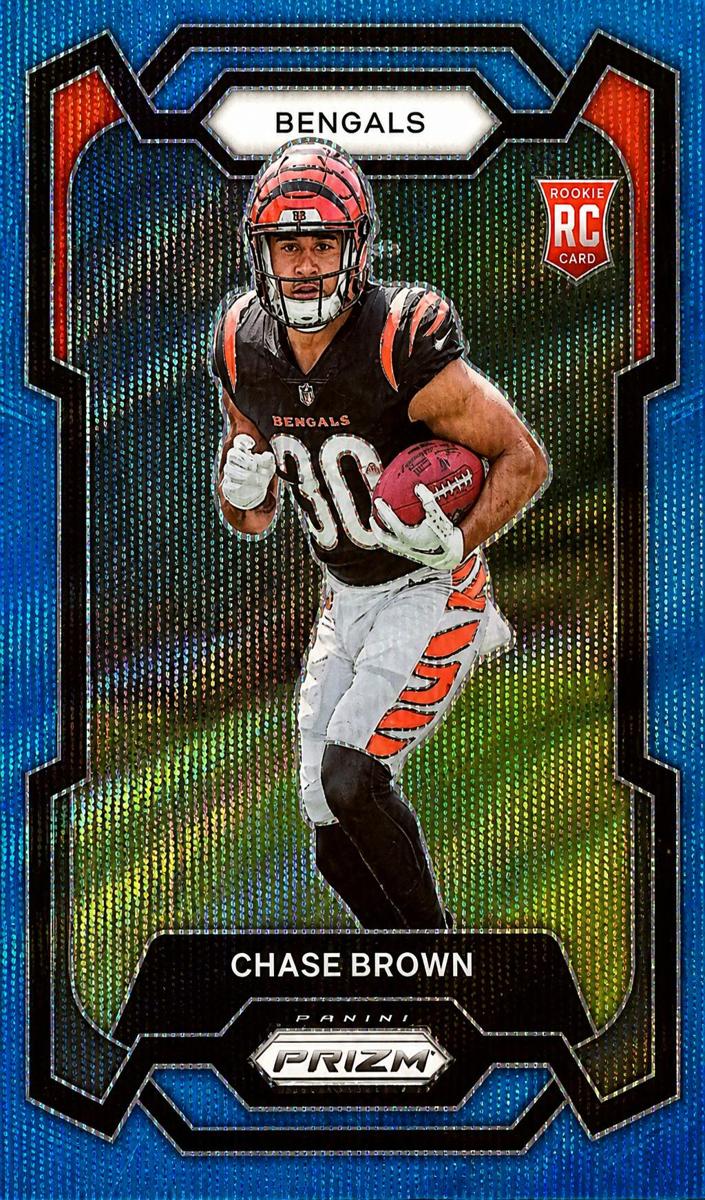 2023 Panini Prizm Football Blue Wave Chase Brown #318 PSA 10