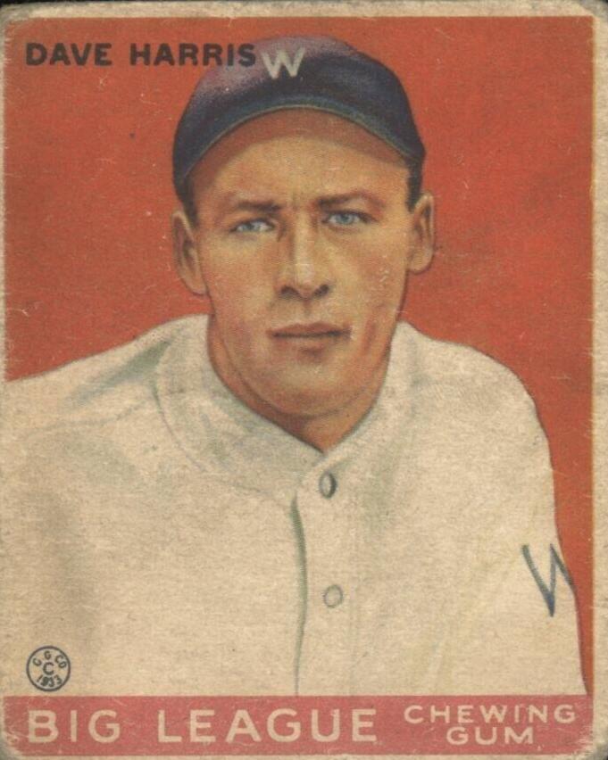1933 R319 Goudey Baseball Dave Harris #9 PSA 6