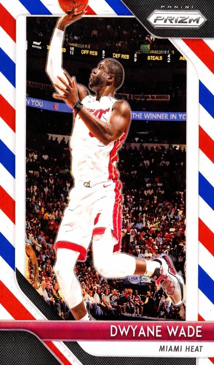 2018 Panini Prizm Basketball Prizms Red White Blue Dwyane Wade #206 PSA 9
