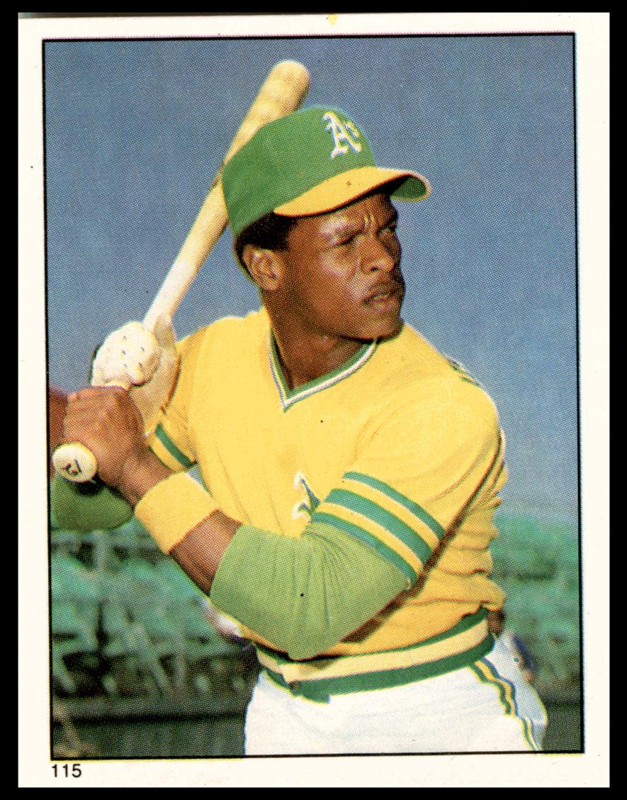 1981 Topps Stickers Baseball Rickey Henderson #115 PSA 8