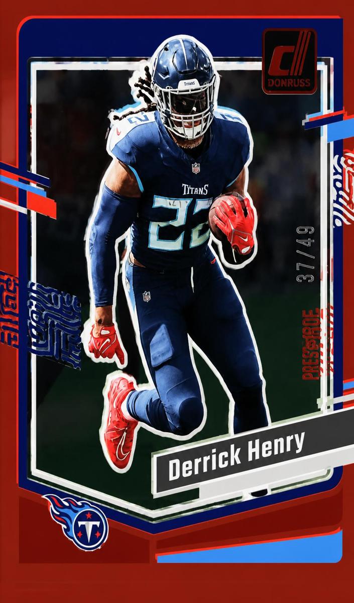 2023 Panini Clearly Donruss Football Red Derrick Henry #48 PSA 9