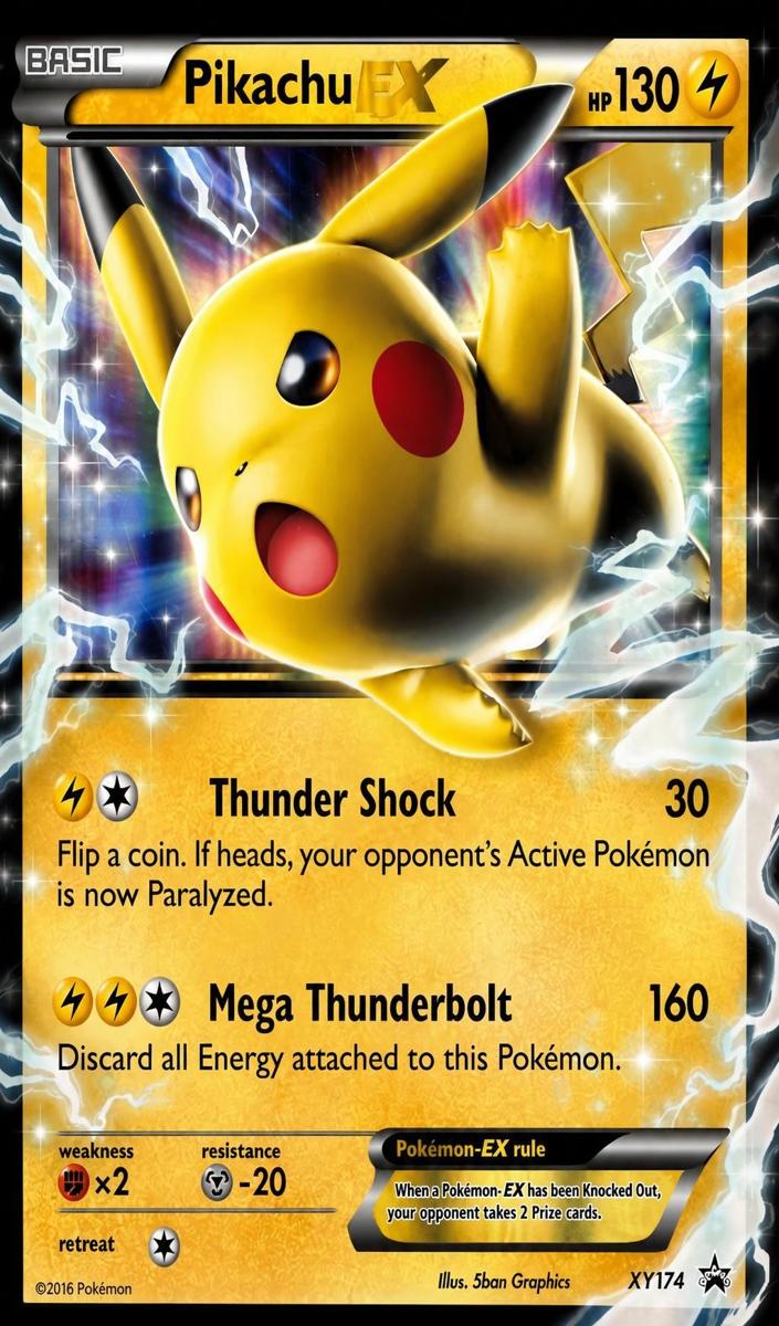 2016 Pokemon XY Black Star Promo Pikachu EX #XY174