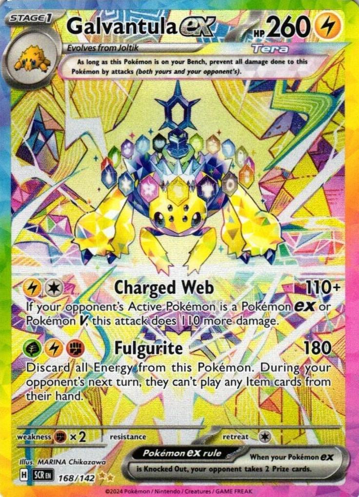 2024 Pokemon Scarlet & Violet Stellar Crown Galvantula #168 PSA 8.5