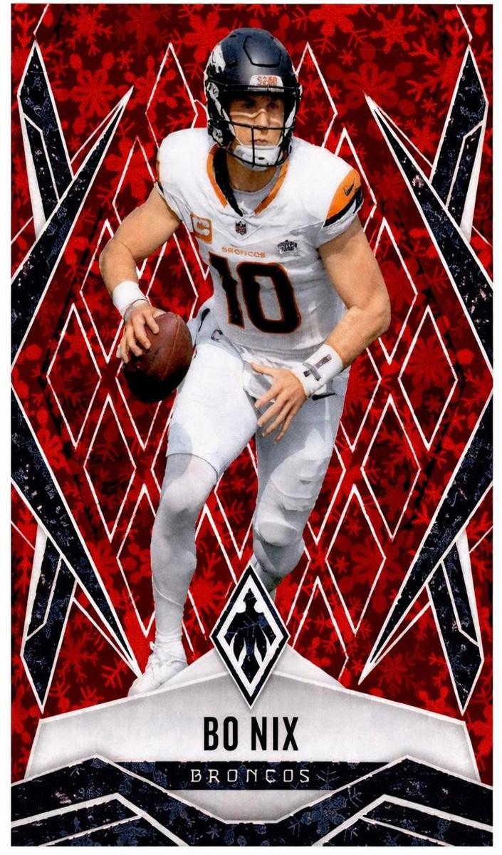 2025 Panini Phoenix Football Red Winter Bo Nix #83 PSA 8