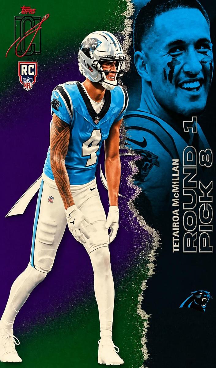 2025 Topps Signature Class Football Green and Purple Tetairoa McMillan #230