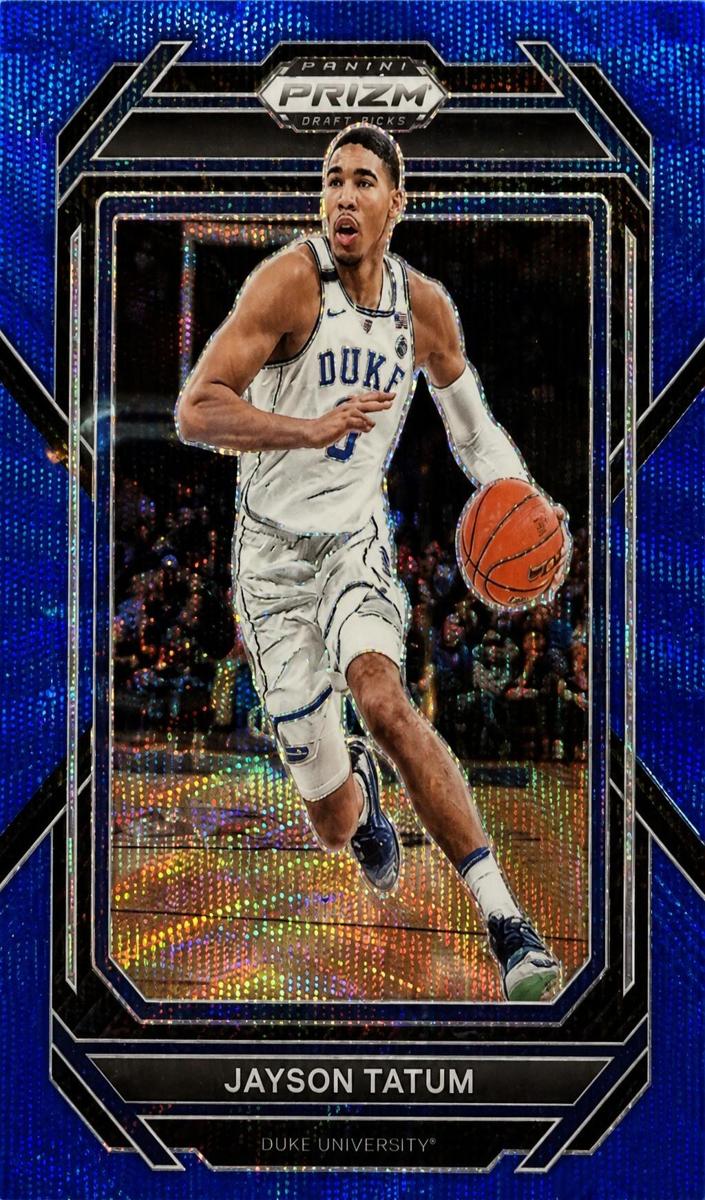 2023 Panini Prizm Draft Picks Basketball Blue Wave Jayson Tatum #51 PSA 7
