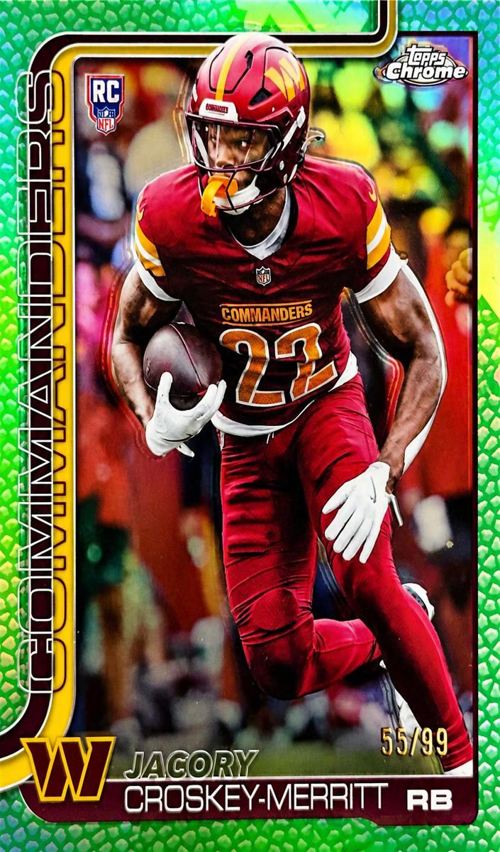 2025 Topps Chrome Football Football Leather Green Refractor Jacory Croskey-Merritt #387