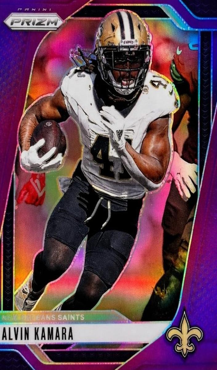 2024 Panini Prizm Football Purple Alvin Kamara #204 PSA 9