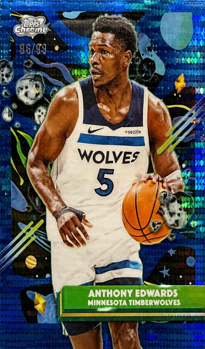 2025 Topps Cosmic Chrome Basketball Blue Moon Refractor Anthony Edwards #165