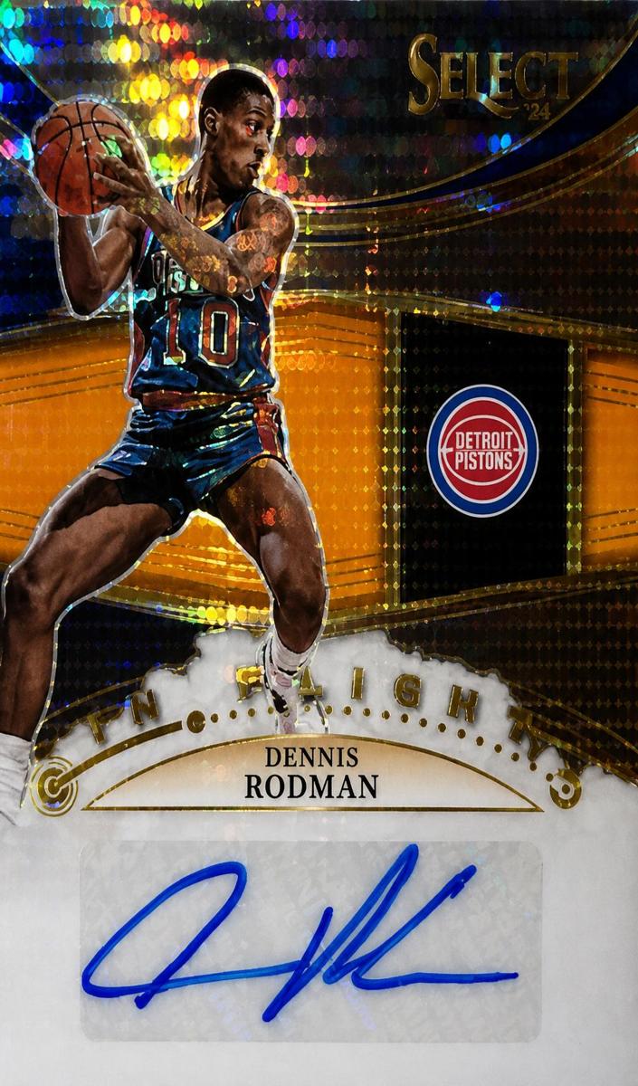 2022 Panini Select Basketball Neon Orange Pulsar FOTL Dennis Rodman #IFS-DRM SGC 9.5