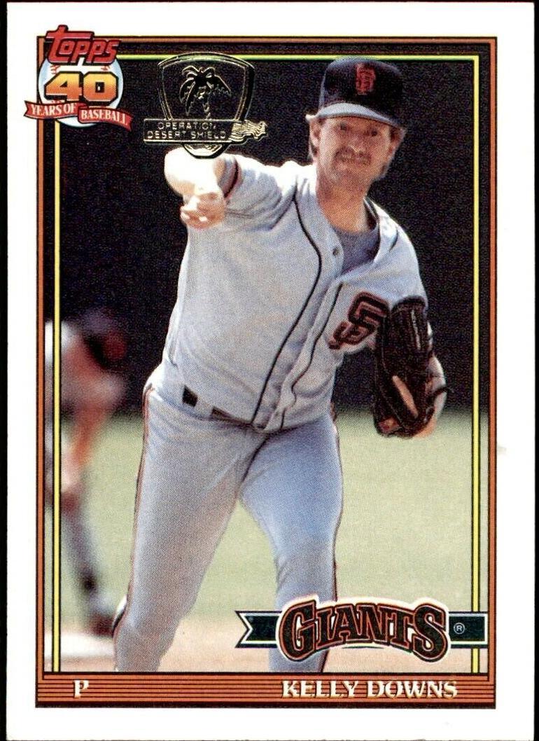 1991 Topps Baseball Kelly Downs #733 PSA 9