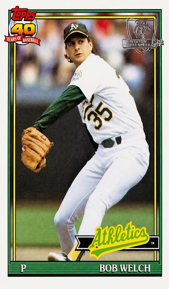 1991 Topps Baseball Bob Welch #50 PSA 10