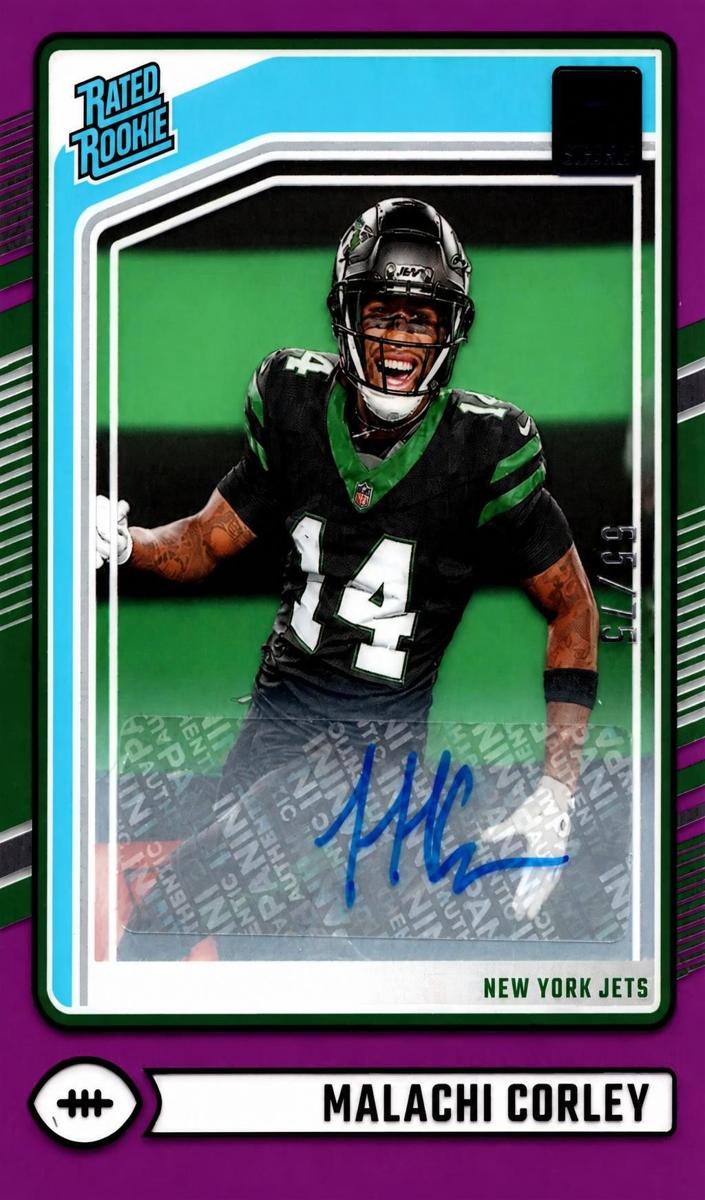 2024 Panini Clearly Donruss Football Purple Malachi Corley #73 PSA 10