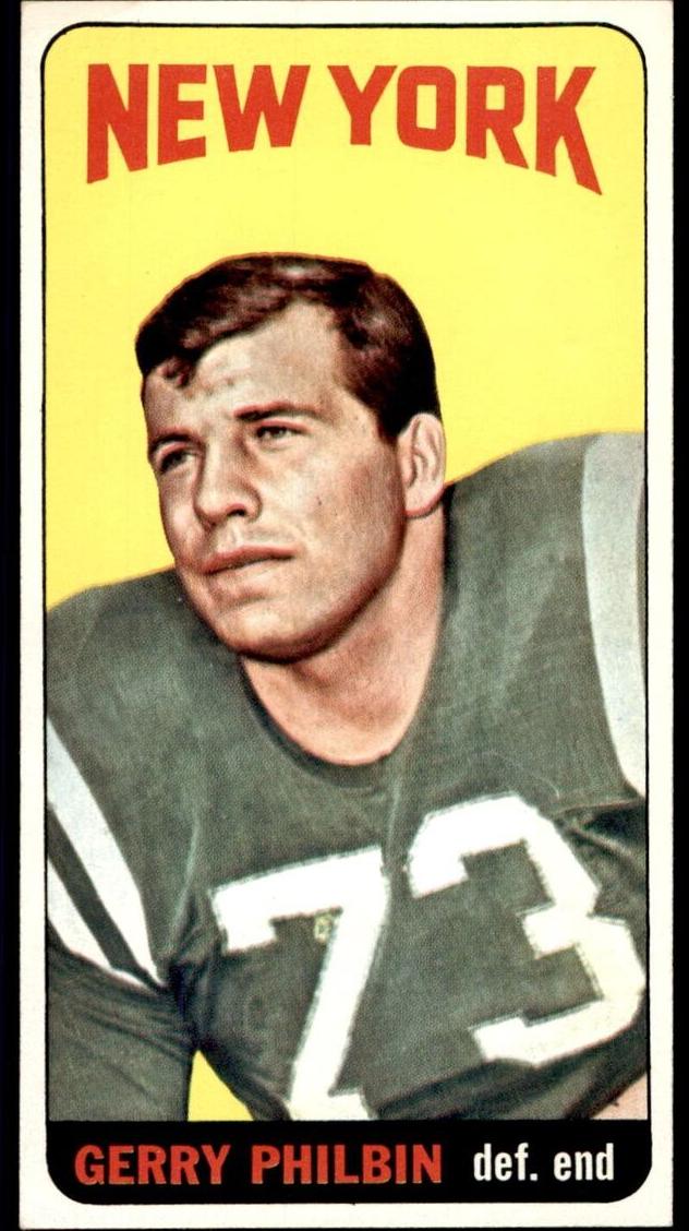1965 Topps Football Gerry Philbin #124 PSA 8