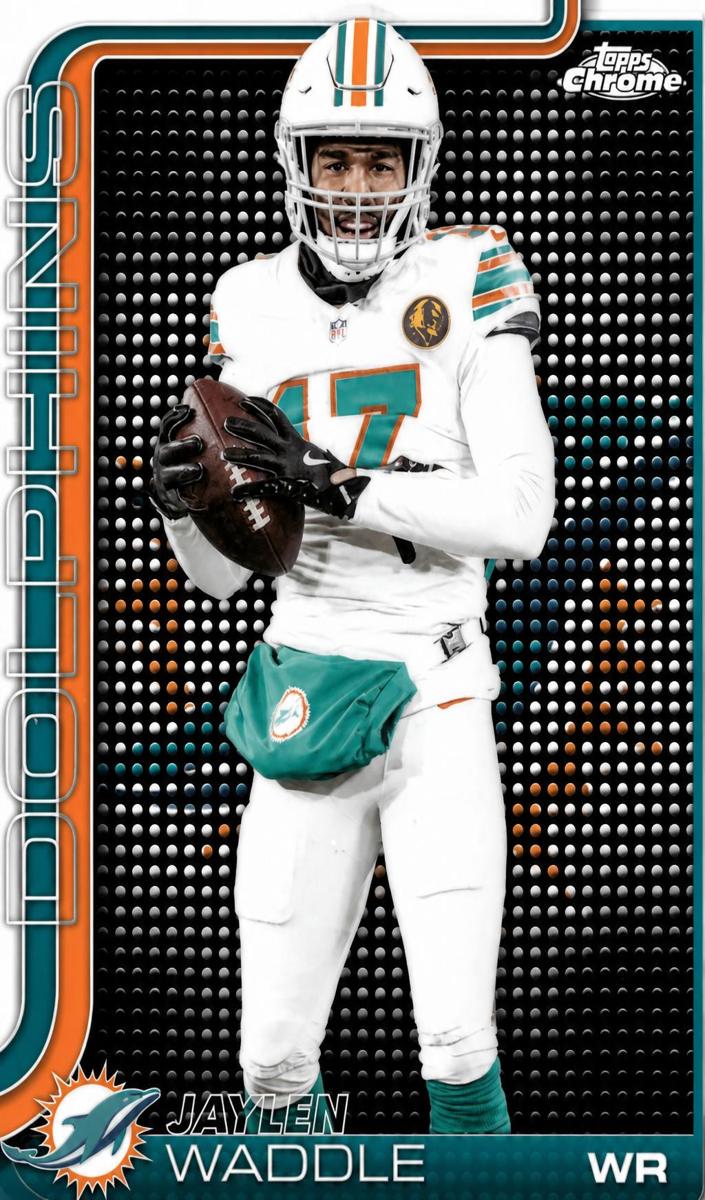 2025 Topps Chrome Football Lightboard Logo Variation Jaylen Waddle #186