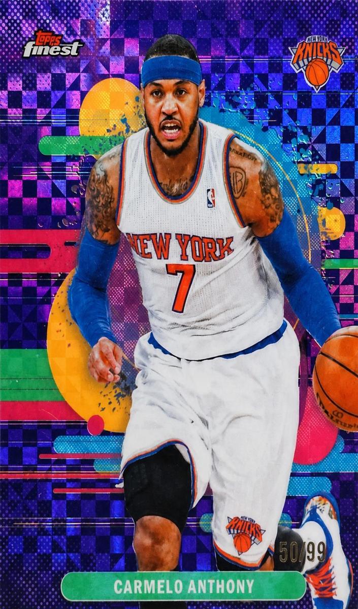 2025 Topps Finest Basketball Purple X-Fractor Carmelo Anthony #197 PSA 9