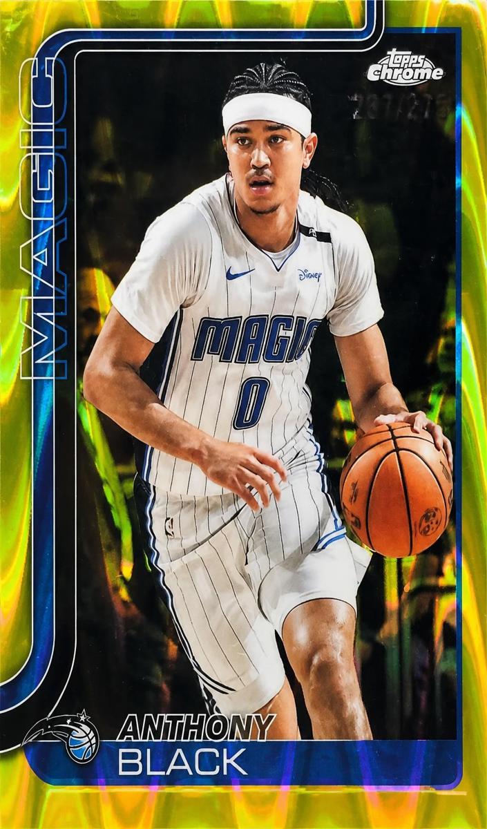 2025 Topps Chrome Basketball RayWave Yellow Refractor Anthony Black #103