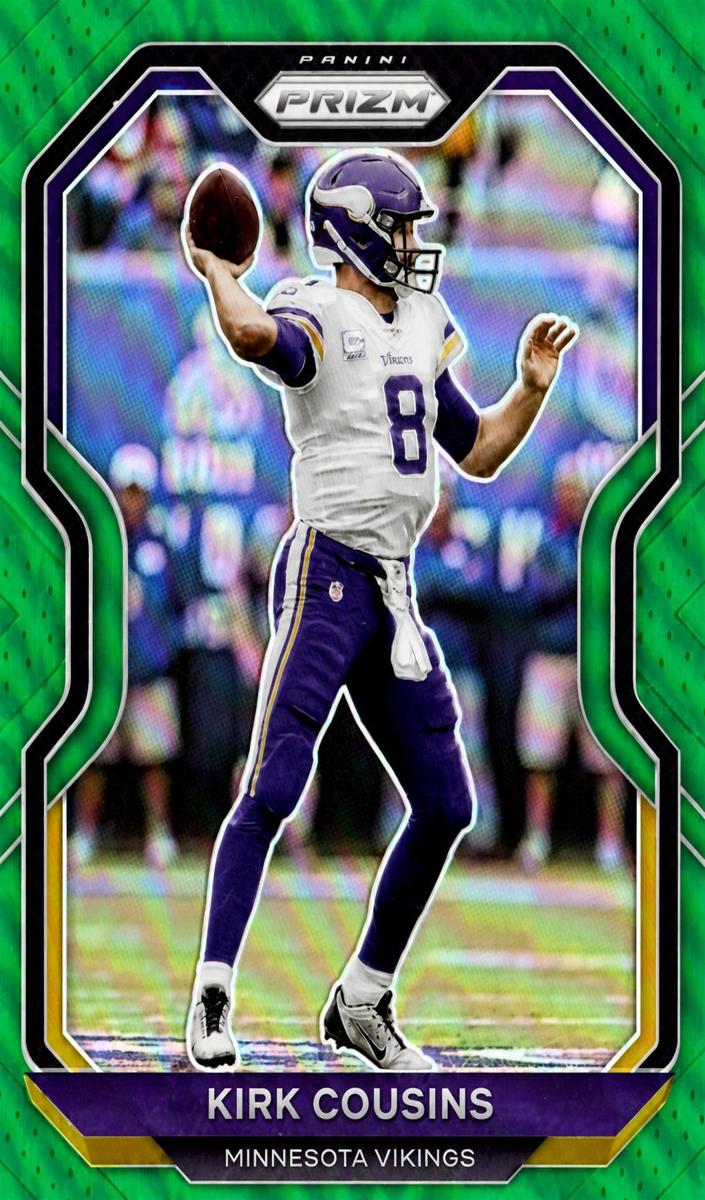 2020 Panini Prizm Football Green Prizm Kirk Cousins #215 PSA 10