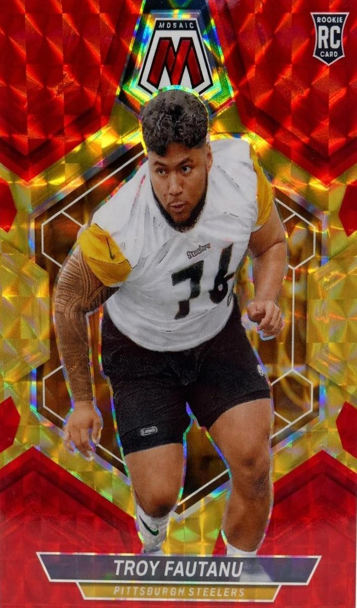 2024 Panini Mosaic Football Choice Fusion Red and Yellow Troy Fautanu #320
