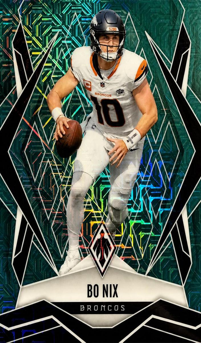 2025 Panini Phoenix Football Teal Mojo Bo Nix #83