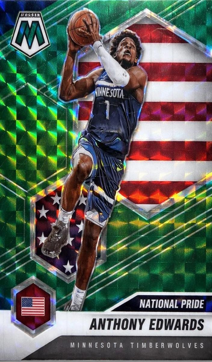 2020 Panini Mosaic Basketball Green Anthony Edwards #252 PSA 9