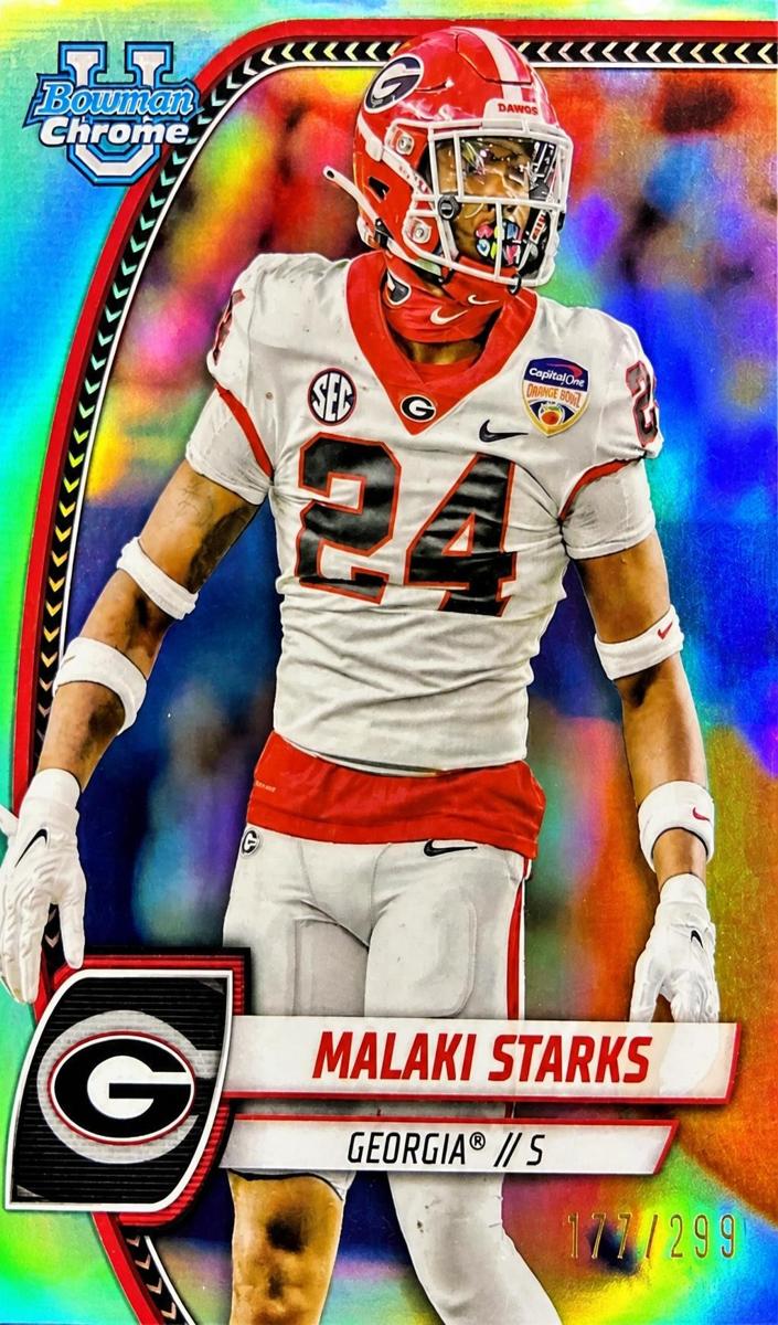 2024 Bowman Chrome University Football Aqua Refractor Malaki Starks #125