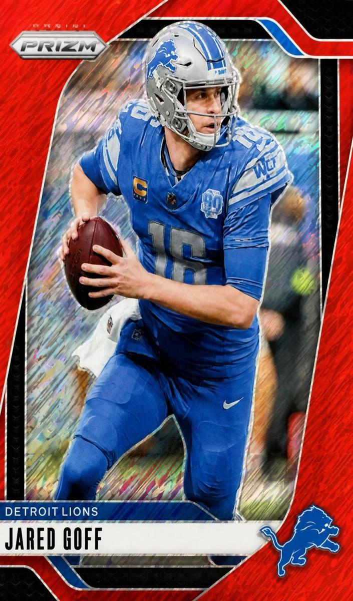 2024 Panini Prizm Football Red Shimmer Jared Goff #92 PSA 7.5