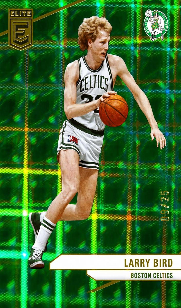 2023 Donruss Elite Basketball International Hyper Green Larry Bird #58 PSA 8