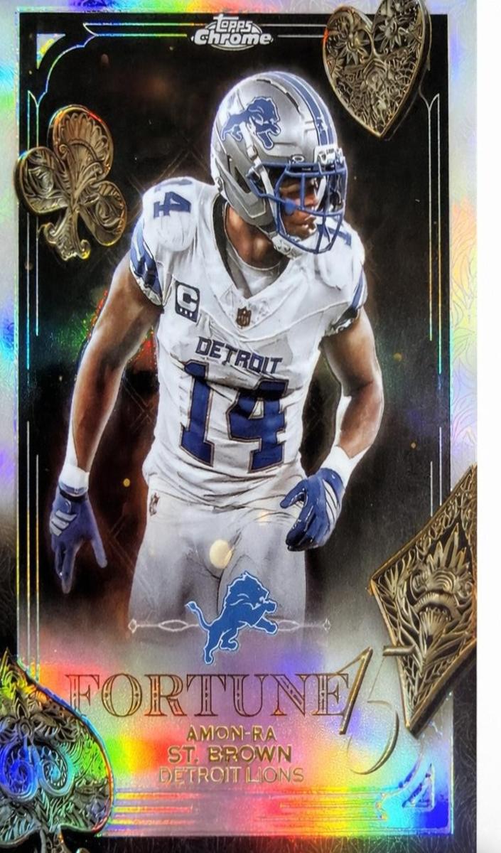 2025 Topps Chrome Football Refractor Amon-Ra St. Brown #F15-13 RAW Ungraded
