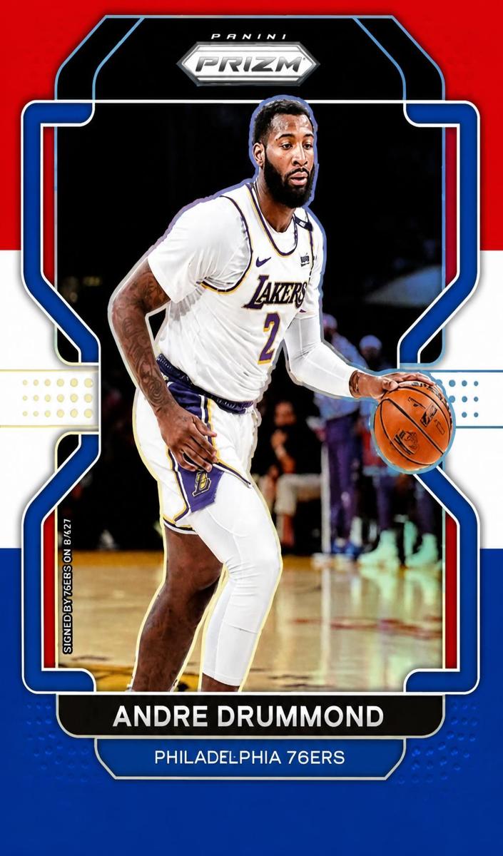 2021 Panini Prizm Basketball Prizms Red White Blue Andre Drummond #5