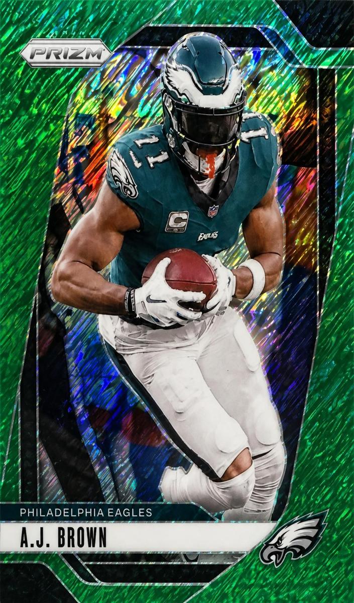 2024 Panini Prizm Football Green Shimmer A.J. Brown #233 PSA 9