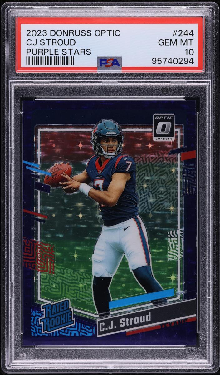 2023 Donruss Optic Football Purple Stars C.J. Stroud #244 PSA 9
