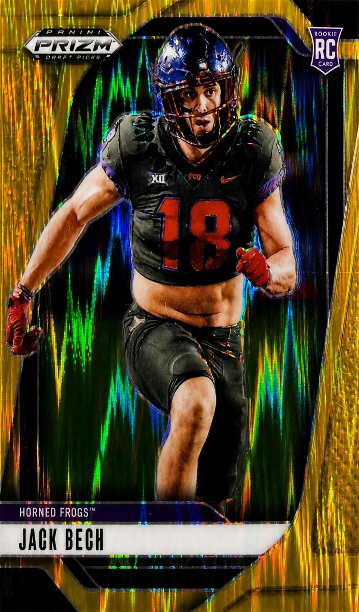 2025 Panini Prizm Draft Picks Football Gold Flash Jack Bech #118