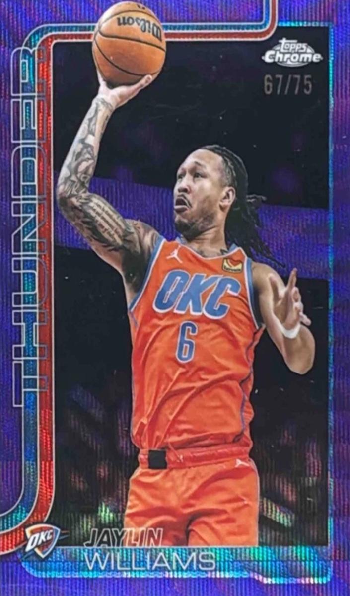 2025 Topps Chrome Basketball Purple Wave Refractor Jaylin Williams #105
