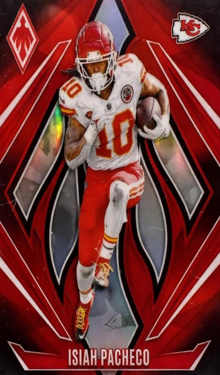 2024 Panini Phoenix Football Red Fade Isiah Pacheco #67